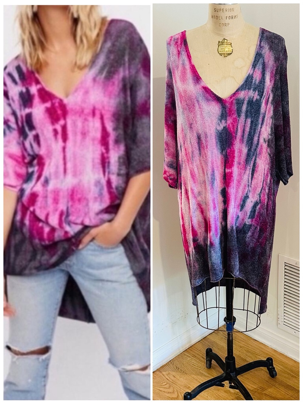 FREE PEOPLE Crushed Galaxy Tunic in Tie-Dye Combo, Sz Med